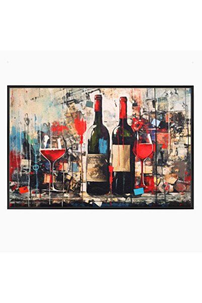 Luxcanva Tablou Canvas Povesti la Sticla 100x70 cm cu Rama Negru Povesti la S...
