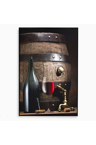 Luxcanva Tablou Canvas Traditie in Lemn si Vin 70x100 cm cu Rama Negru Tradit...