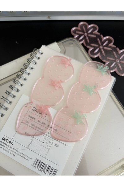 Eilo Organza Fabric Effect Strawberry Shaped Bookmark - 1 Piece