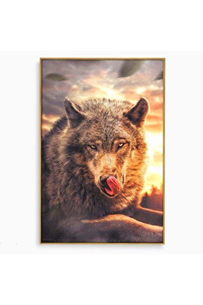 Luxcanva Tablou Canvas Instinct de Supravietuire 70x100 cm cu Rama Auriu Inst...