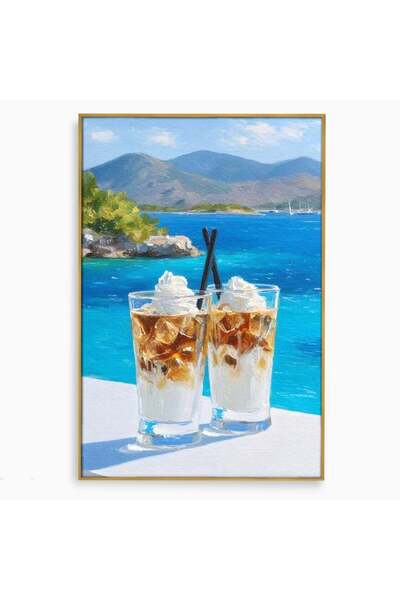 Luxcanva Tablou Canvas Escapada cu Gust 40x60 cm cu Rama Auriu Escapada cu Gu...