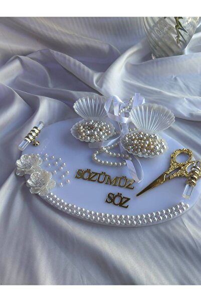 CatplexBoutique Söz Tepsisi - Kişiye Özel 2'li Nişan Tepsisi Damat Kahvesi Te...