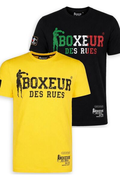 Boxeur Des Rues Tricou bărbătesc, pachet de 2, croială slim-fit: Galben cu lo...