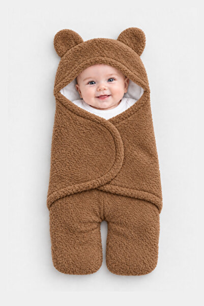 caddekids Welsoft Lamb Baby Swaddle 100% Cotton Inner Lining with Teddy Bear ...