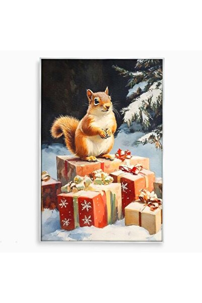 Luxcanva Tablou Canvas Paznicul Cadourilor 70x100 cm cu Rama Argintiu Paznicu...