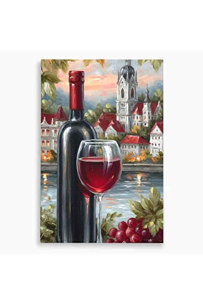 Luxcanva Tablou Canvas Apus in Orasul Vechi 80x120 cm pe Sasiu Lemn Apus in O...