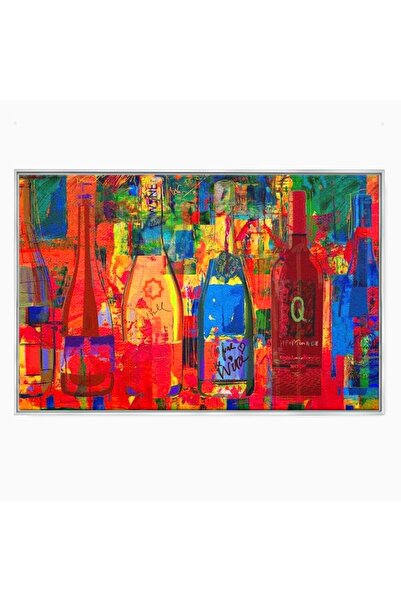 Luxcanva Tablou Canvas Galerie Fermentata 100x70 cm cu Rama Argintiu Galerie ...