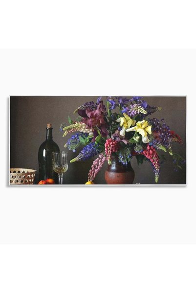 Luxcanva Tablou Canvas Rapsodie Rustica 100x50 cm cu Rama Argintiu Rapsodie R...