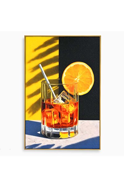 Luxcanva Tablou Canvas Cocktailul Soarelui 80x120 cm cu Rama Auriu Cocktailul...