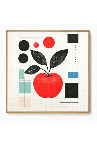 Luxcanva Tablou Canvas Abstract si Fructat 50x50 cm cu Rama Auriu Abstract si...