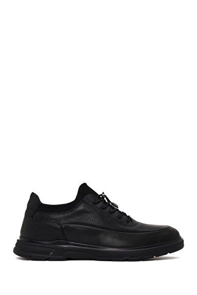 Derimod Erkek Siyah Bağcıklı Deri Casual Sneaker WM790009DF