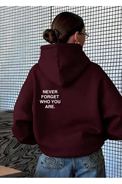 JANTIL MODA Unisex Oversize 3 Threaded Yarn Kangaroo Pocket with "Never Forge...
