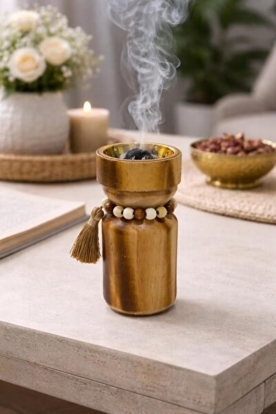 Generic مبخرة خشبية فاخرة من الخشب الطبيعي بتصميم عصري وأنيق