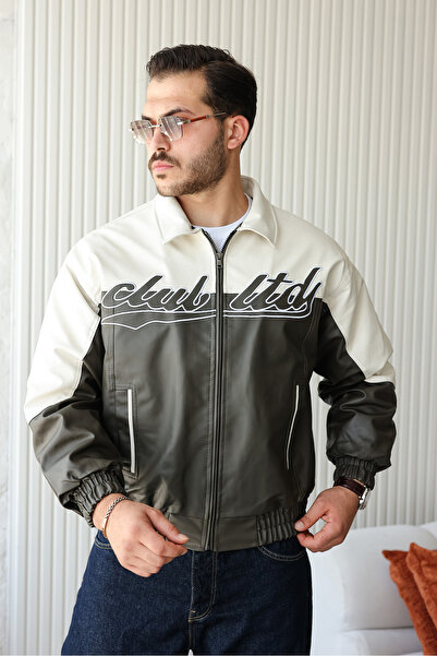 Yeni Sezon Oversize Kapitoneli Kalın Su Geçirmez Deri Ceket Mont