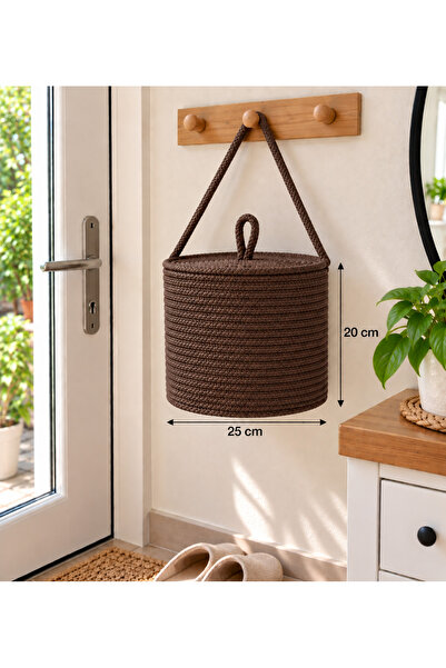 EGE ÖRGÜM Handmade Covered Shoe Basket and Bag Holder – Wall-Mounted Multi-Pu...