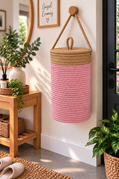 EGE ÖRGÜM Handmade Covered Hanging Shoe Basket 33X20 cm Multi-Purpose Organiz...