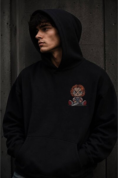 JANTIL MODA Unisex Oversize 3 Threaded Φούτερ με κουκούλα με τσέπη καγκουρό κ...