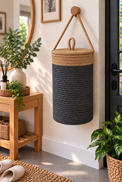EGE ÖRGÜM Handmade Covered Hanging Shoe Basket 33X20 cm Multi-Purpose Organiz...
