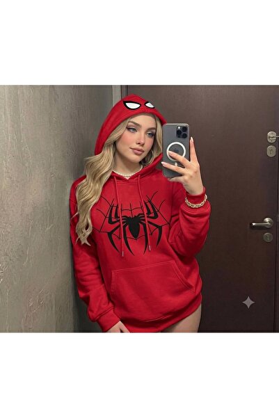 JANTIL MODA Unisex Oversize 3 Thread Raster Printed Hooded Sweatshirt with Ka...
