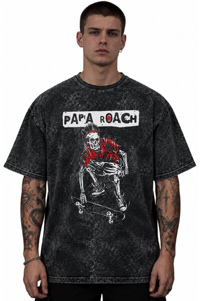 SEVBANO Papa Roach Rock Metal Music Band Printed Unisex Oversize Vintage Wash...