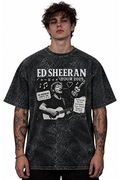 SEVBANO Tricou unisex supradimensionat, vintage, lavabil, cu imprimeu Ed Shee...
