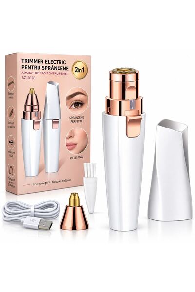JML Aparat Electric 2 in 1 pentru Sprancene si Epilare Faciala 13.5cm, cu Lum...