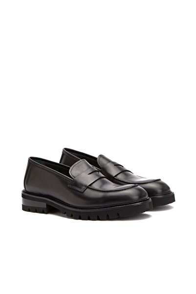 George Hogg Siyah Erkek Deri Loafer