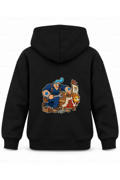 SVART WEAR One Piece Franky Ship Bank majica sa kapuljačom za decu, crna, sa ...