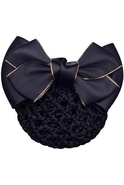 KUAZIVI Woman Snood Net Bow Barrette Hair Clip Bun Cover Set Bowknot Decor