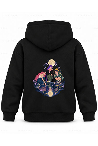 SVART WEAR KPop Demon Hunters majica sa kapuljačom za decu sa otiskom mesečev...