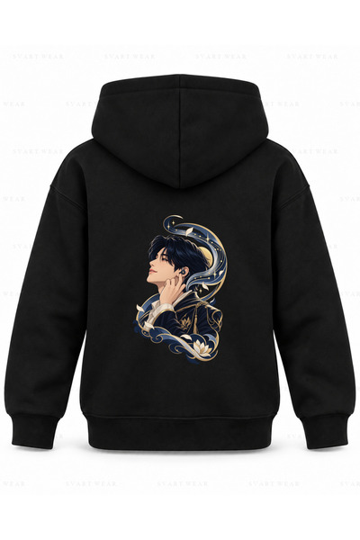 SVART WEAR Saja Boys Jinu Profil Ritmi Μαύρο παιδικό φούτερ με κουκούλα
