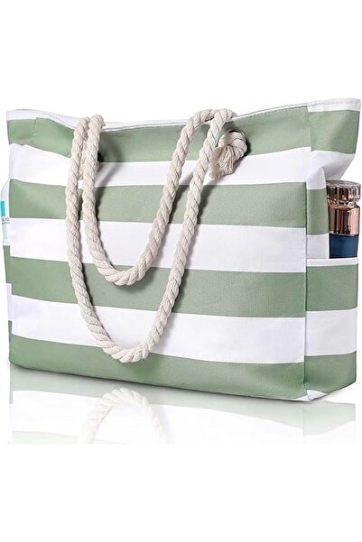 ALMEKAQUZ 42L Beach Bag with Secure Zipper - Family-Sized Pool Swim Bags for ...