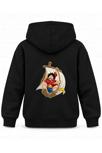 SVART WEAR One Piece Rope Swing Printed Black Kids' Hooded Sweatshirt
