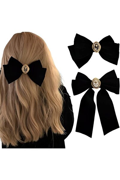 Arabest 2 PCS Velvet Hair Barrettes, Big Bowknot Hair Clips,Butterfly Bow Hai...
