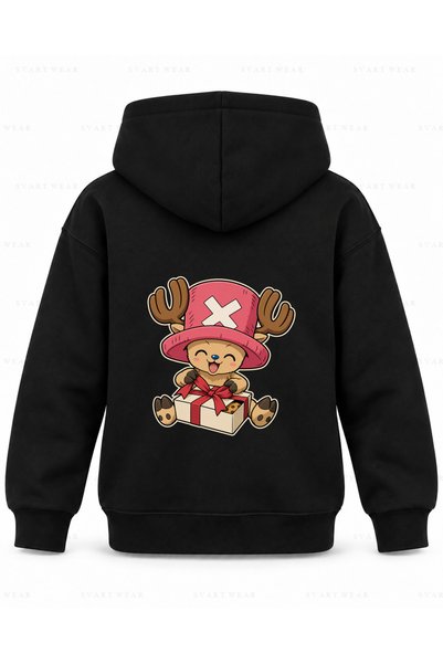 SVART WEAR One Piece Pastane Paketçisi Printed Black Children's Hooded Sweats...