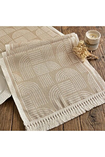 SYOSI Farmhouse Table Runner with Tassels – 71 Inch Thick Woven Rustic Table ...