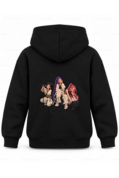 SVART WEAR HUNTR X Φούτερ με κουκούλα για παιδιά με στάμπα φωνητικού ελέγχου ...