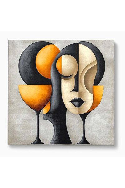 Luxcanva Tablou Canvas Portret In Forme 100x100 cm pe Sasiu Lemn Portret In F...