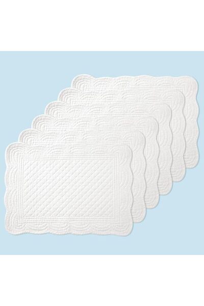 GENERAL 6 PC Quilted Placemats, 18"X13"Extra Large Cotton Placemats Set of 6,...