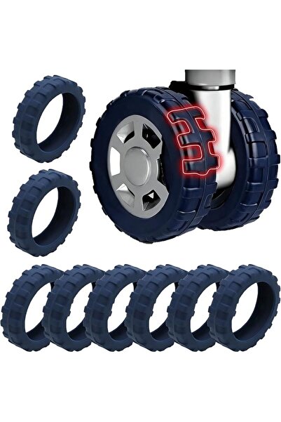 GENERAL 8-Pack Luggage Wheel Protectors, Silicone Suitcase Wheel Covers Blue ...