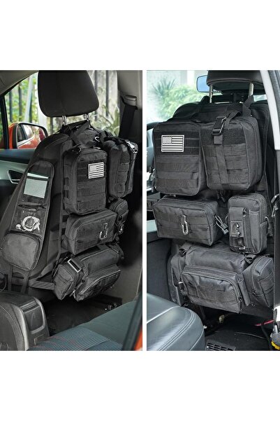 GENERAL Biakexmao Car Seat Back Organizer, Tactical Style, Black, Nylon Mater...