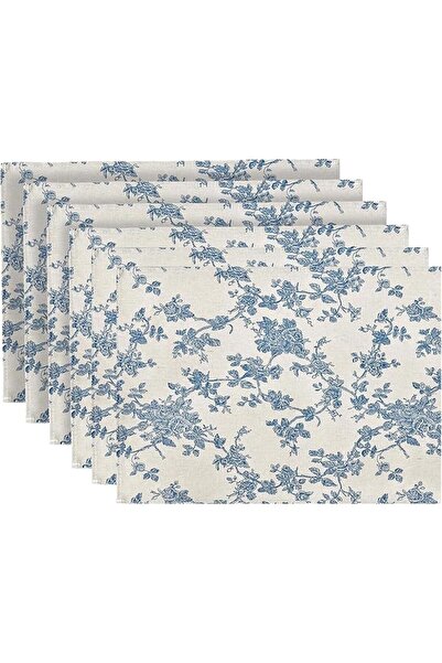 GENERAL Pastoral 100% Polyester Fabric Placemats for Dining Table Set of 6