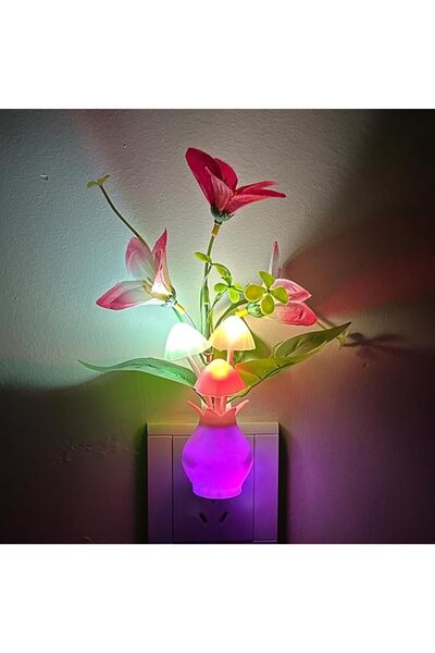 GENERAL Plug-in Night Light with Auto Light Sensor, RGB LED Mushroom Night Li...