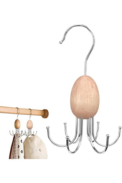 Generic Belt Hanger for Closet Wooden 360 Degree Rotating Tie Rack Storage