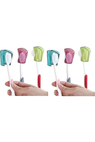 GENERAL 6Pcs Toothbrush Holder Travel Toothbrush Head Covers with Suction Cup...
