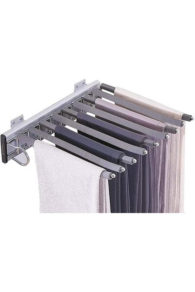 GENERAL Towel rack Pull Out Wardrobe Closet Organizer Rack Hanging Rail Rack ...