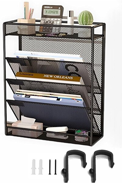 GENERAL 5 Tier Mesh Wall File Organizer,3 Pockets vertical Mount Hanging Orga...