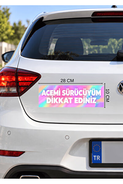 Genel Markalar **28x10 cm Acemi Sürücüyüm Manyetik Araç Yazısı – Acemi Sürücü...