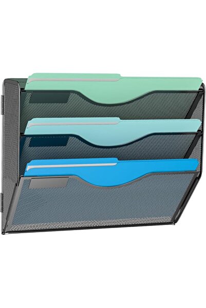 GENERAL Gawerk 3 Tier Hanging Wall File Organizer, Mesh Paper Organization Ha...
