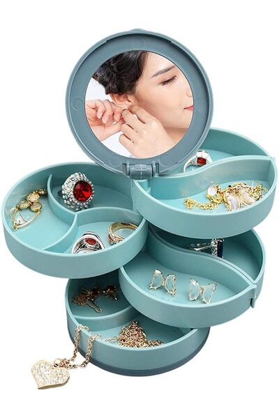 Generic Travel Jewelry Organizer With Mirror Storage Holder